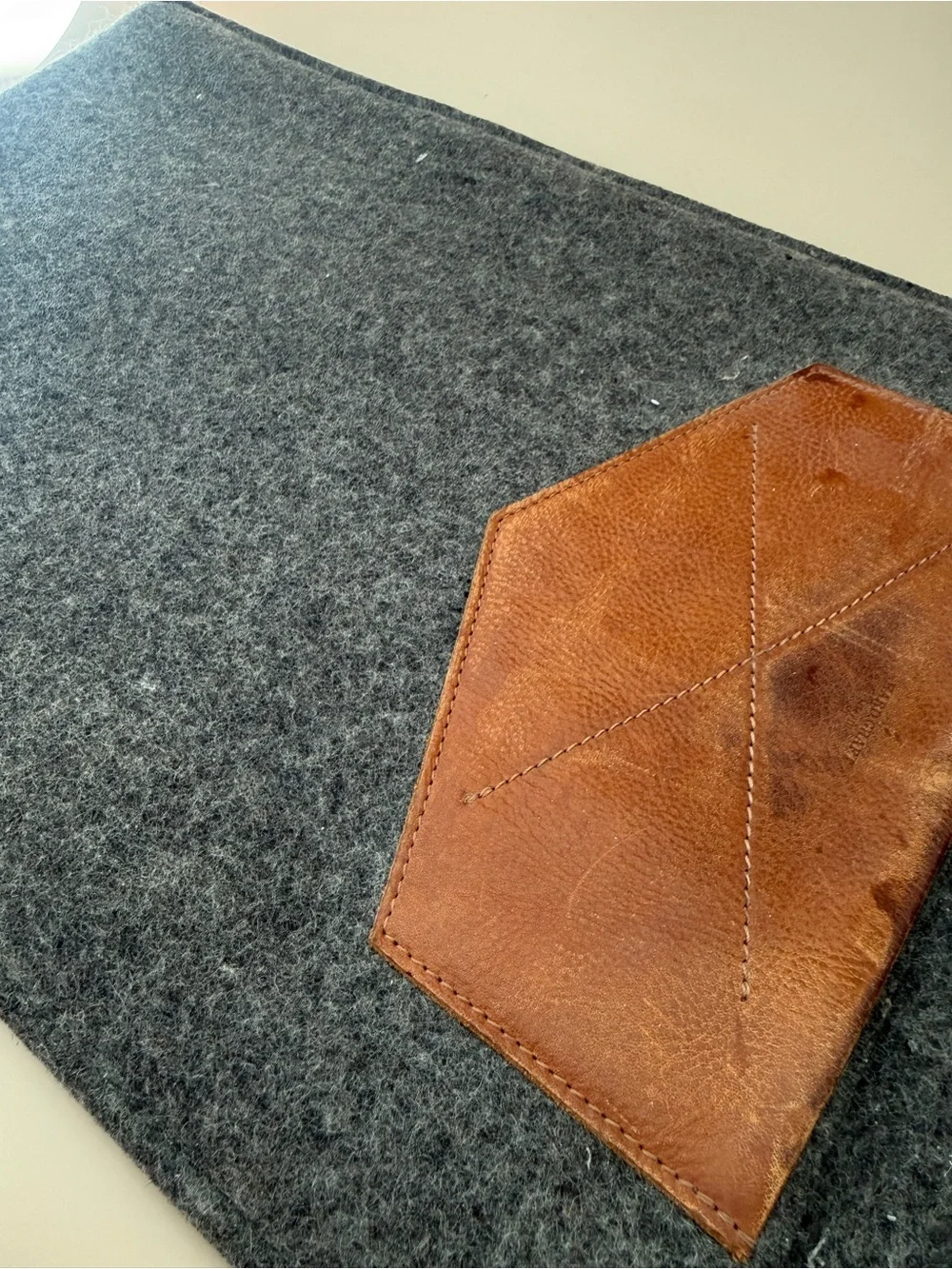 Leather and Felt Laptop Sleeve by Hard Graft